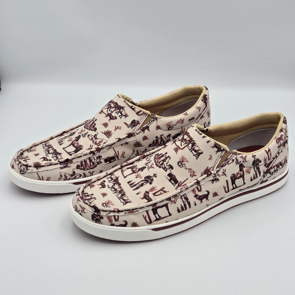 Twisted X Slip-on Kicks Maroon & Ivory Western Theme Women's Size 12M